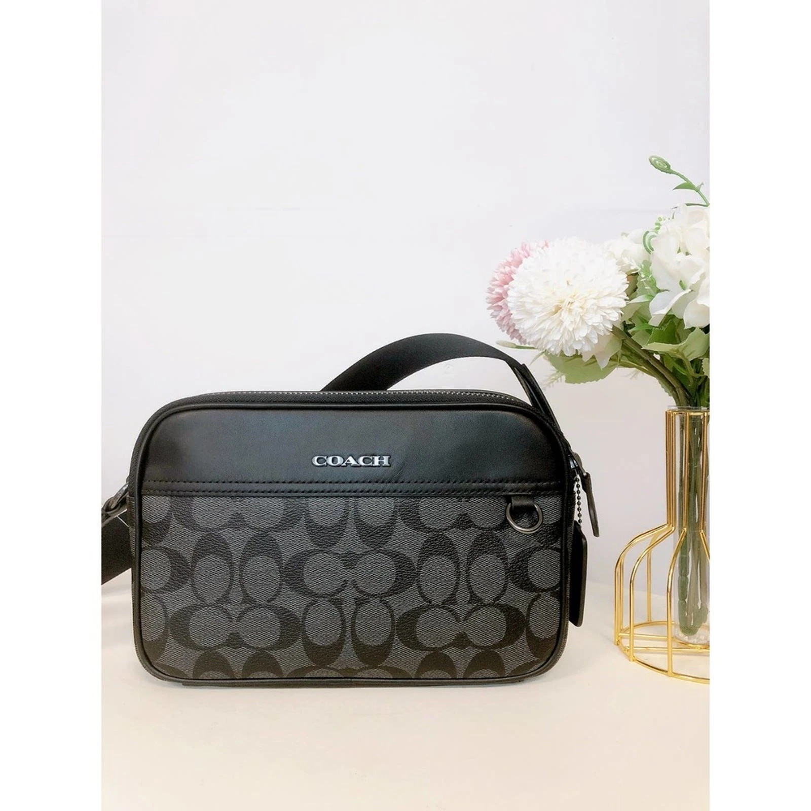 COACH C4149 Men’s Graham Crossbody In Signature Canvas Black