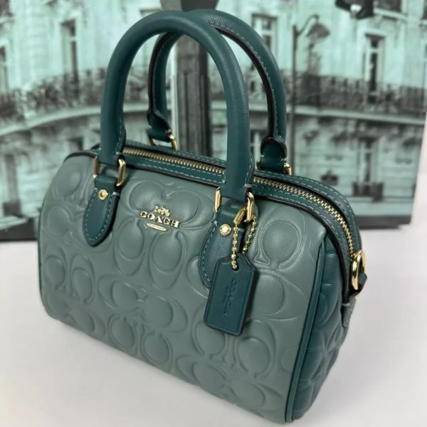 Coach CY744 Mini Rowan Crossbody Bag In Blocked Signature IN Dark Turquoise - Image 3