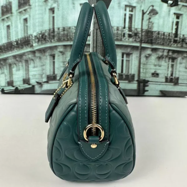 Coach CY744 Mini Rowan Crossbody Bag In Blocked Signature IN Dark Turquoise - Image 4