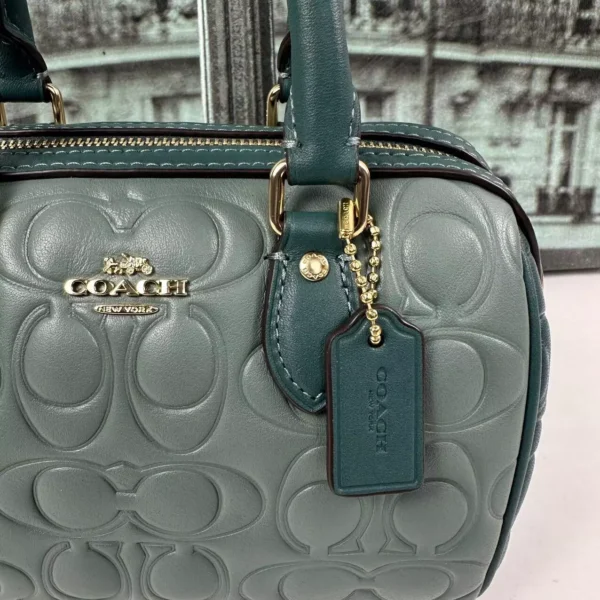 Coach CY744 Mini Rowan Crossbody Bag In Blocked Signature IN Dark Turquoise - Image 5