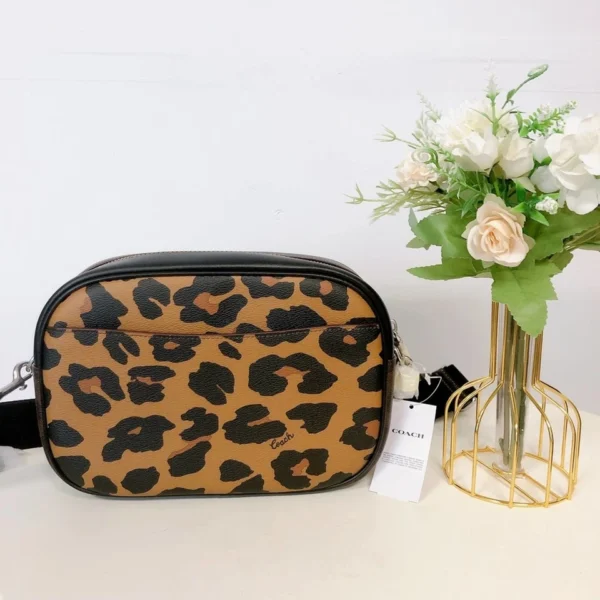 Coach CC759 Jamie Camera Bag In Signature Canvas With Leopard Print - Image 3
