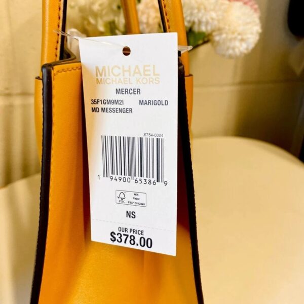 Michael Kors 35F1GM9M2I Mercer Medium Messenger Satchel Bag MK Signature Marigold - Image 4