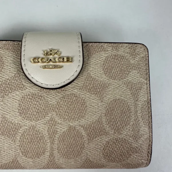 COACH CW786 Medium Zip Wallet Card/Coin Case Canvas&Leather - Image 3