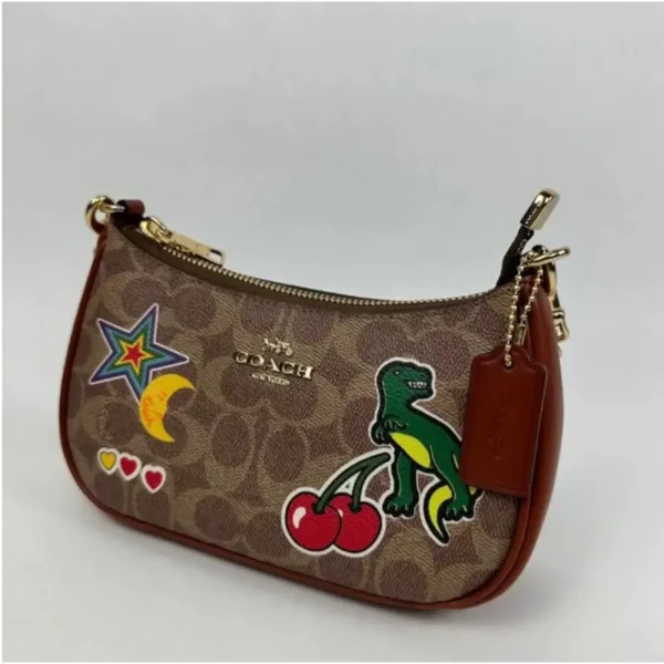 Coach CW321 Teri Mini Crossbody Bag In Signature Canvas Tan - Image 4