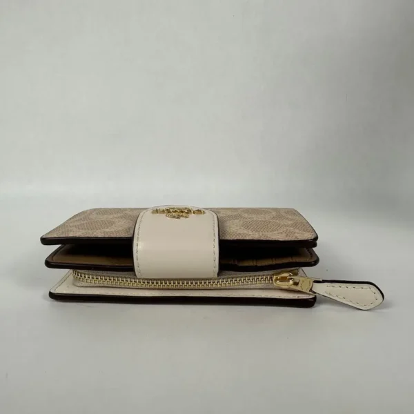 COACH CW786 Medium Zip Wallet Card/Coin Case Canvas&Leather - Image 7