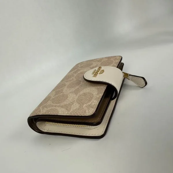 COACH CW786 Medium Zip Wallet Card/Coin Case Canvas&Leather - Image 4