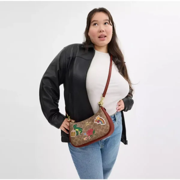 Coach CV939 Teri Shoulder Bag In Signature Canvas Tan Multi - Image 3