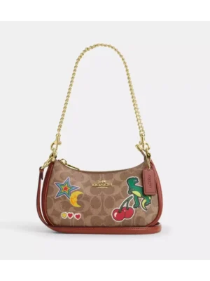 Coach CW321 Teri Mini Crossbody Bag In Signature Canvas Tan