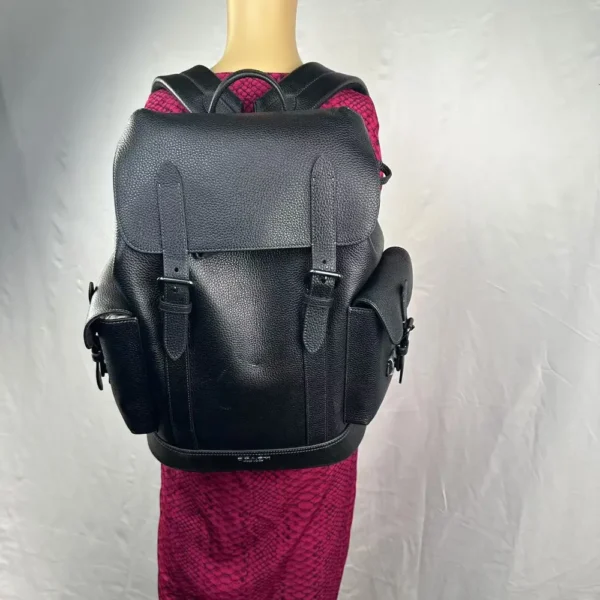 COACH CR389 Hudson Backpack Leather Black - Image 11