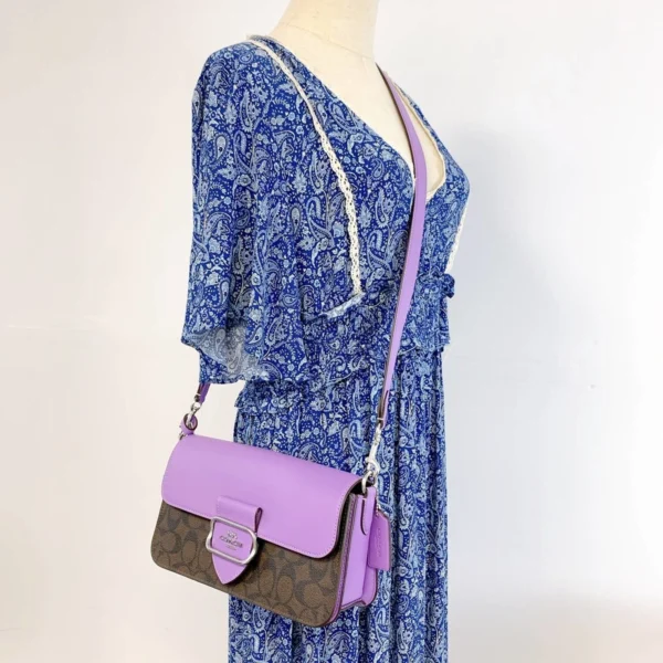 Coach CJ617 Morgan Shoulder Bag In Signature Canvas IN Brown Iris - Image 9