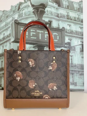Coach Dempsey Tote 22 In Signature Canvas With Hedgehog Print
