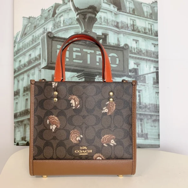 Coach Dempsey Tote 22 In Signature Canvas With Hedgehog Print