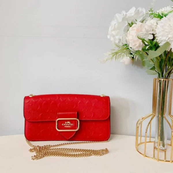 Coach CF942 MINI Morgan Shoulder In Signature Leather IN Electric Red
