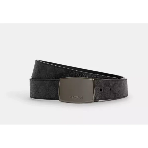 Coach CW362 Boxed Plaque And Harness Buckle Cut To Size Reversible Belt, 38 Mm - Image 2