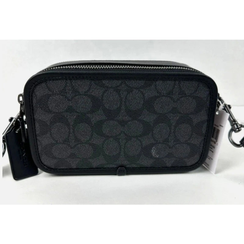Coach CW365 Wyatt Crossbody Bag In Signature Canvas IN Charcoal/Black