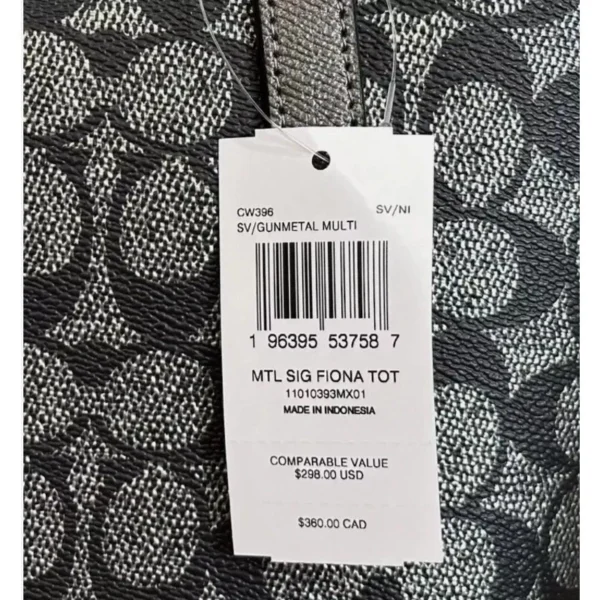 Coach CW396 Fiona Zip Tote Bag In Signature Canvas IN Gunmetal Multi - Image 8