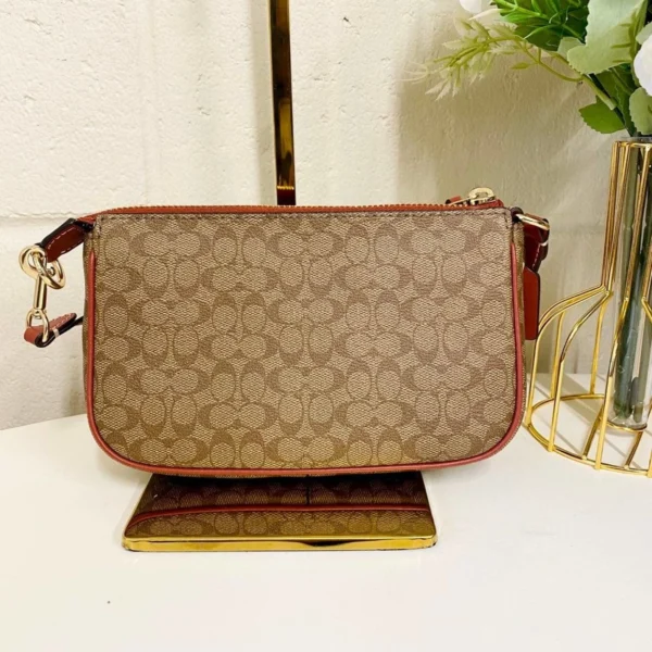 Coach CE698 Nolita 19 In Colorblock Signature Canvas IN Khaki Terracotta - Image 2