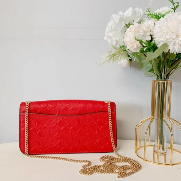 Coach CF942 MINI Morgan Shoulder In Signature Leather IN Electric Red - Image 4