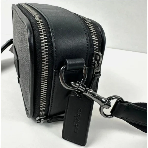 Coach CW365 Wyatt Crossbody Bag In Signature Canvas IN Charcoal/Black - Image 4