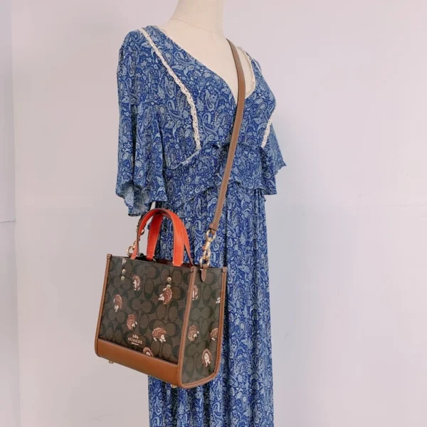 Coach Dempsey Tote 22 In Signature Canvas With Hedgehog Print - Image 6