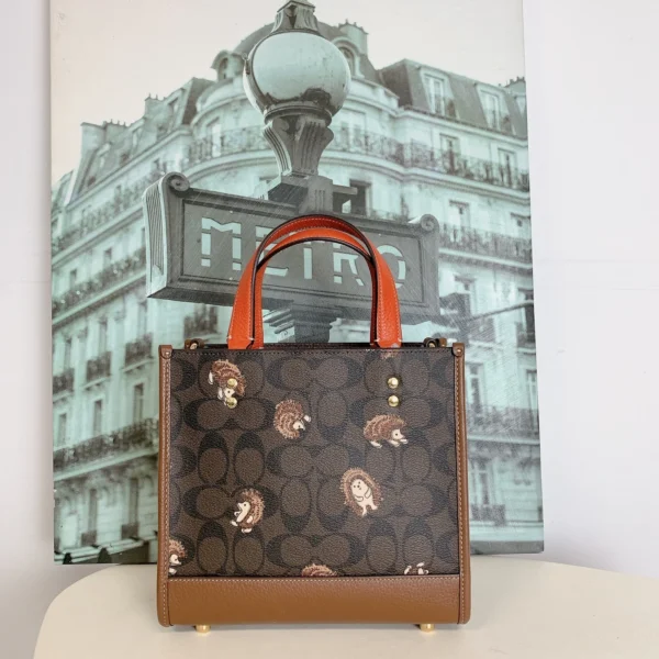 Coach Dempsey Tote 22 In Signature Canvas With Hedgehog Print - Image 2