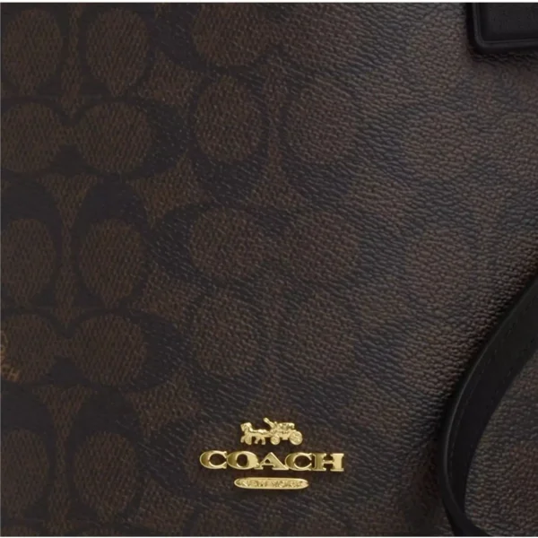Coach CAF16 Hanna Bucket Bag In Signature Canvas IN Walnut/Black - Image 8