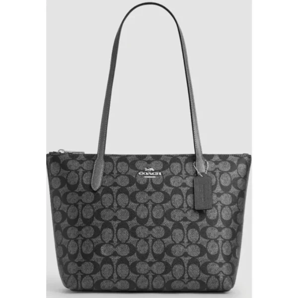 Coach CW396 Fiona Zip Tote Bag In Signature Canvas IN Gunmetal Multi - Image 2