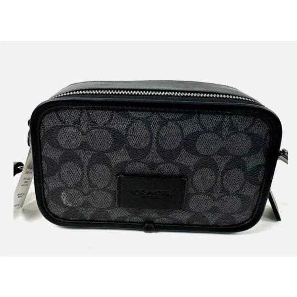 Coach CW365 Wyatt Crossbody Bag In Signature Canvas IN Charcoal/Black - Image 3