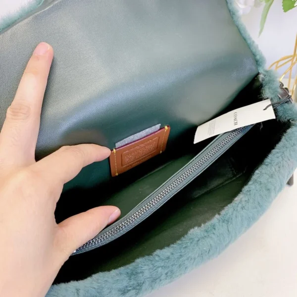 Coach CC445 Pillow Tabby Shoulder Bag 26 In Shearling IN Green - Image 4