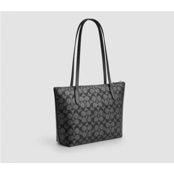 Coach CW396 Fiona Zip Tote Bag In Signature Canvas IN Gunmetal Multi - Image 3
