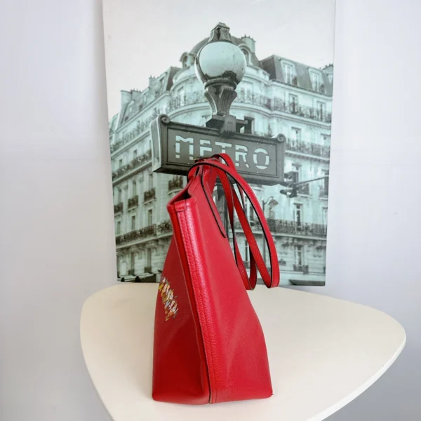 Coach CC162 Disney X Coach City Tote With Signature Canvas IN Red Apple Multi - Image 4