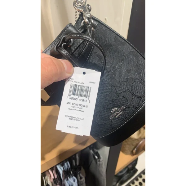 COACH CT863 Mini Bucket Bag In Signature Jacquard - Image 8