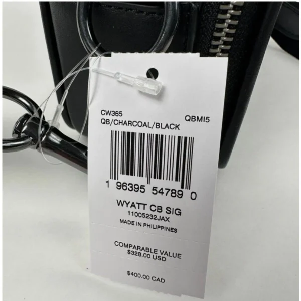 Coach CW365 Wyatt Crossbody Bag In Signature Canvas IN Charcoal/Black - Image 8