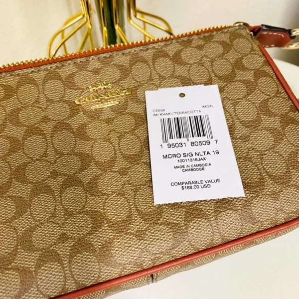 Coach CE698 Nolita 19 In Colorblock Signature Canvas IN Khaki Terracotta - Image 7