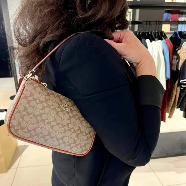 Coach CE698 Nolita 19 In Colorblock Signature Canvas IN Khaki Terracotta - Image 3