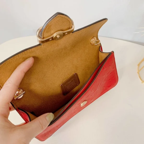 Coach CF942 MINI Morgan Shoulder In Signature Leather IN Electric Red - Image 7