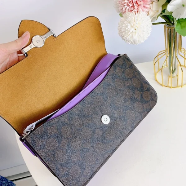 Coach CJ617 Morgan Shoulder Bag In Signature Canvas IN Brown Iris - Image 5