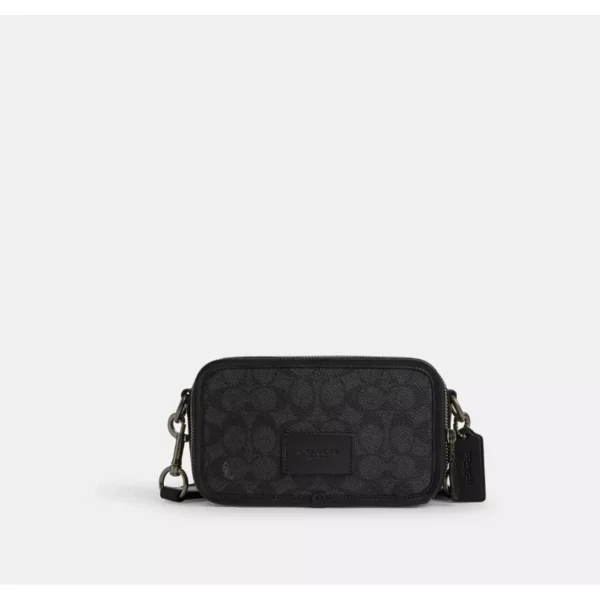 Coach CW365 Wyatt Crossbody Bag In Signature Canvas IN Charcoal/Black - Image 2