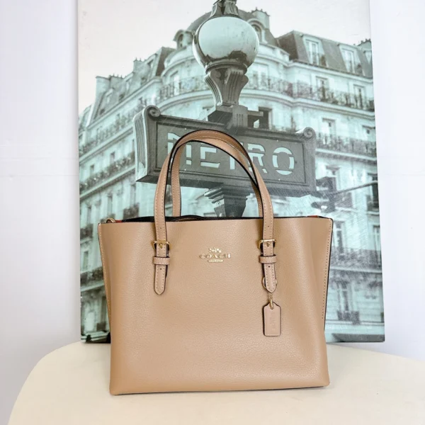 Coach C4084 Mollie Tote 25 In Taupe Oxblood