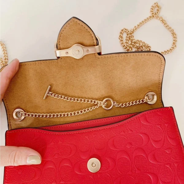 Coach CF942 MINI Morgan Shoulder In Signature Leather IN Electric Red - Image 8