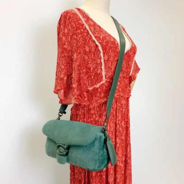 Coach CC445 Pillow Tabby Shoulder Bag 26 In Shearling IN Green - Image 8