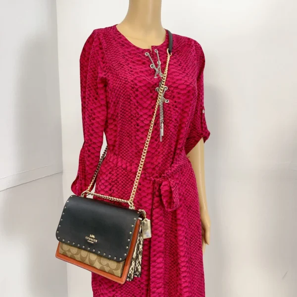 Coach 90400 Klare Crossbody In Signature Canvas With Rivets In Black/Khaki Multi - Image 18