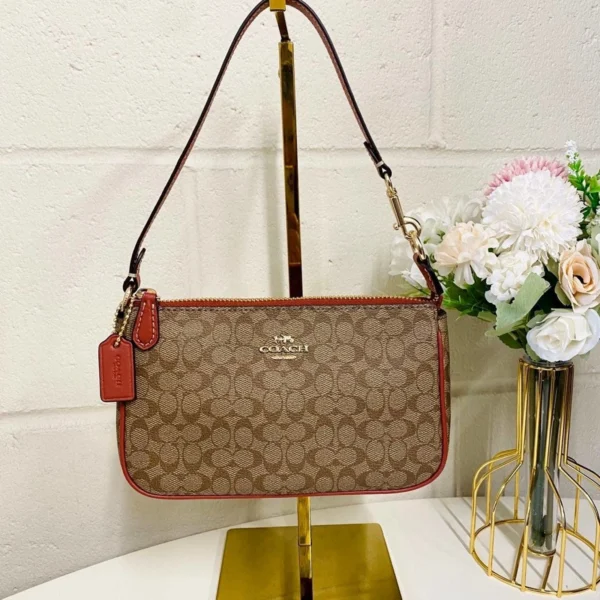 Coach CE698 Nolita 19 In Colorblock Signature Canvas IN Khaki Terracotta