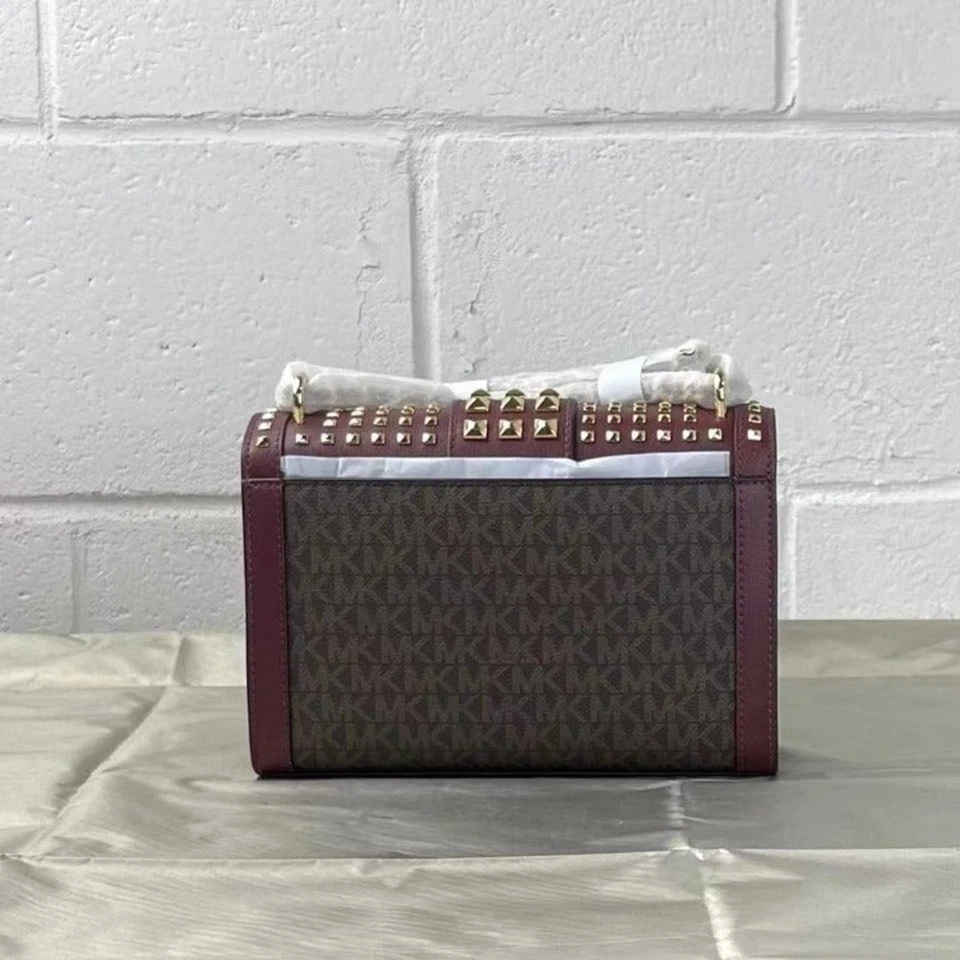 Michael Kors Rose 35F1GX0L2B Medium Flap Shldr Messenger Bag In Merlot - Image 2