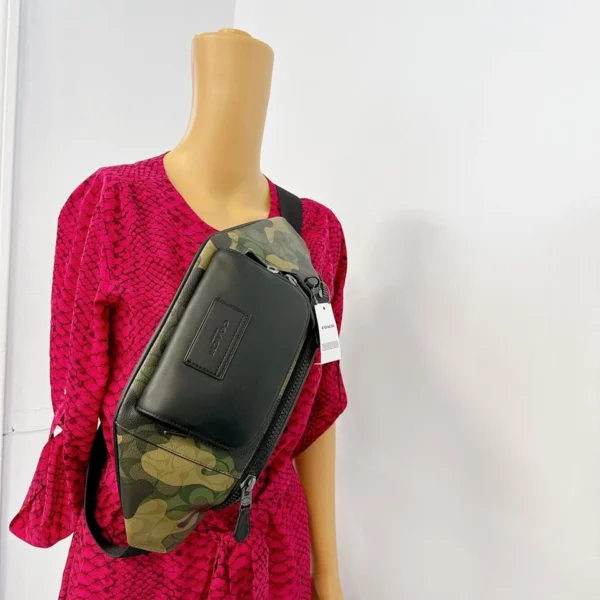 Coach CM184 Track Belt Bag In Signature Canvas With Camo Print IN Green Multi - Image 3
